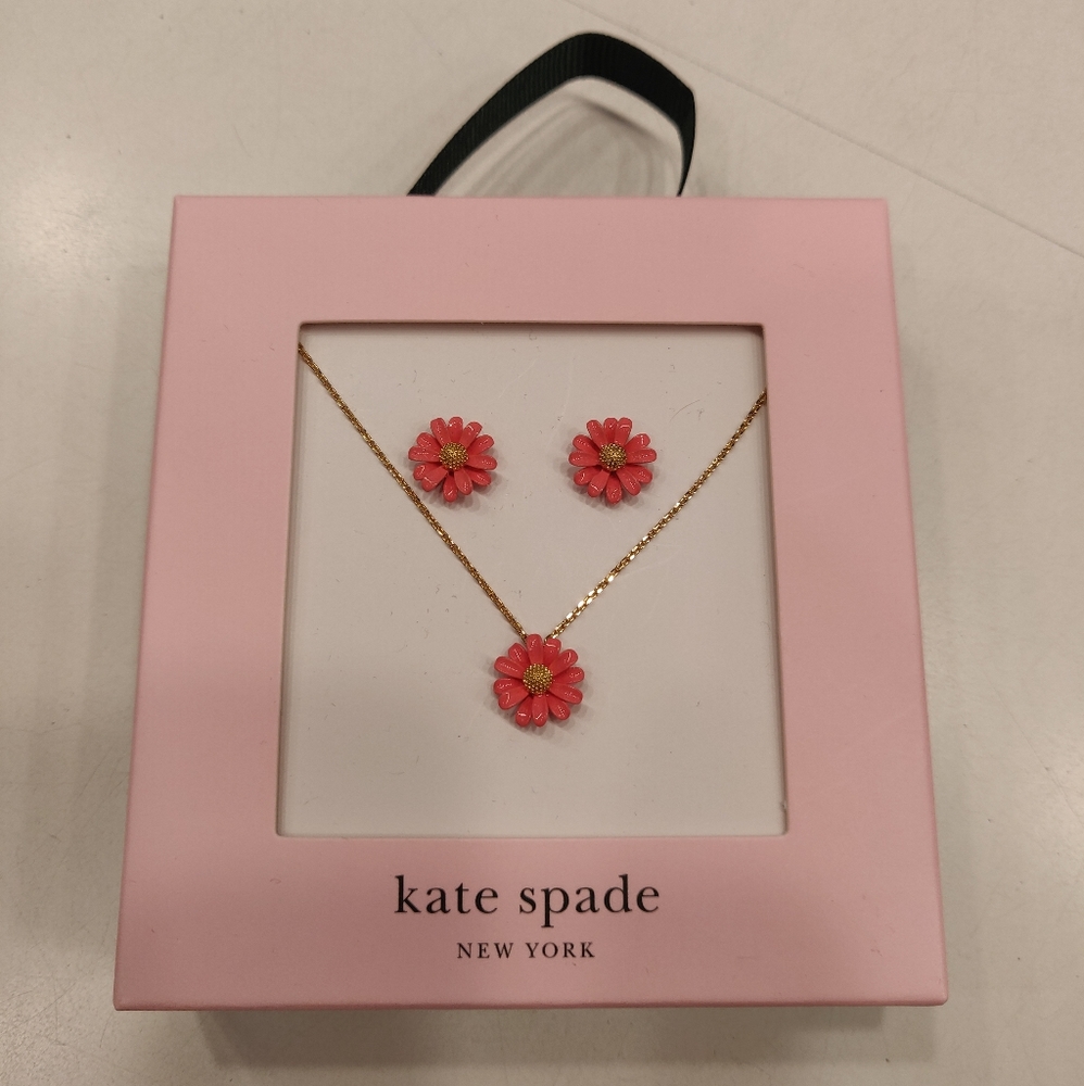 Kate Spade NY Flower Stud Earrings & Necklace